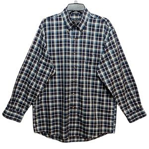 Jose A Banks Blue Plaid Button Down long Sleeve Men Size | M